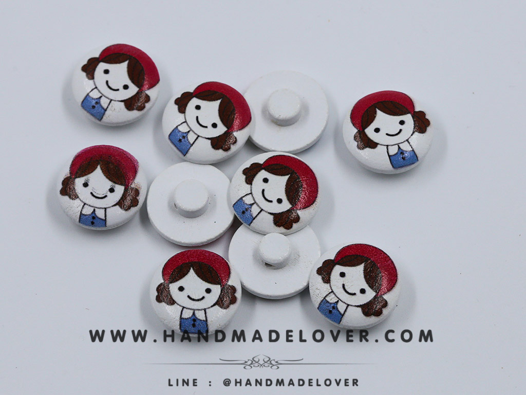 กระดุมไม้ ขนาด 20 mm. [แพ็ค 10 เม็ด]