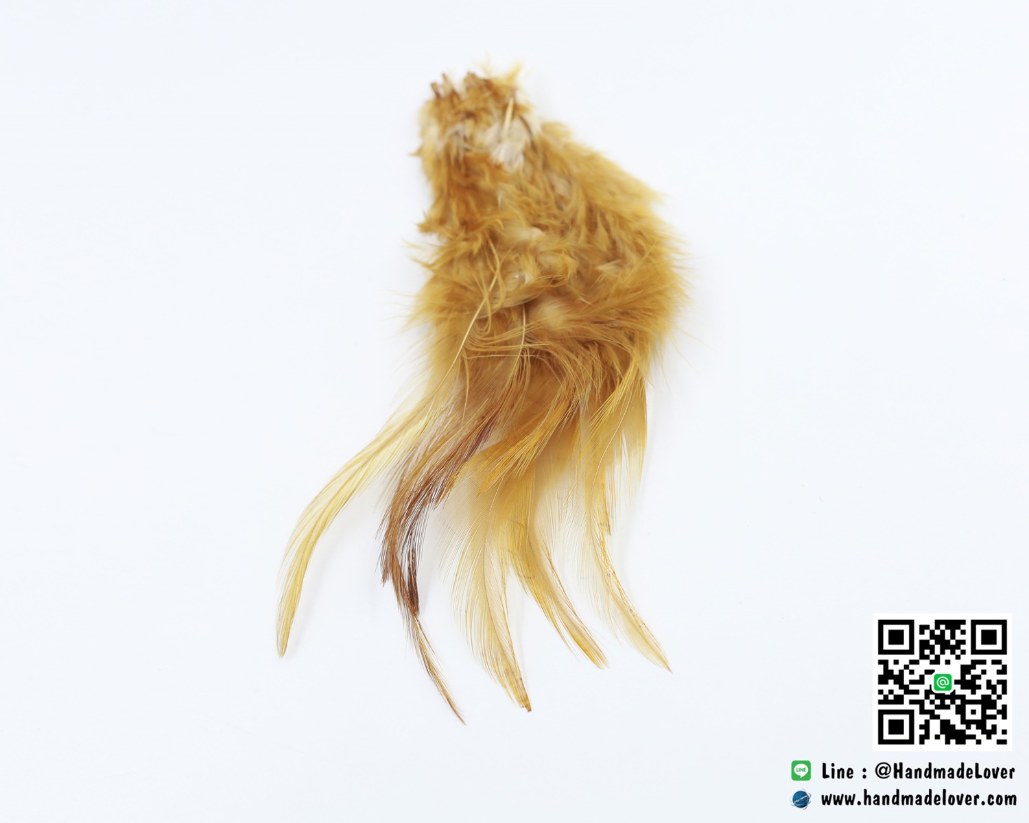 ขนนก สีน้ำตาลอ่อน คละไซต์ แพ็ค 20 ก้าน