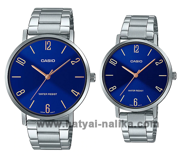 นาฬิกา คาสิโอ Casio SETคู่รัก รุ่น MTP-VT01D-2B2+LTP-VT01D-2B2 ของแท้ รับประกัน 1 ปี