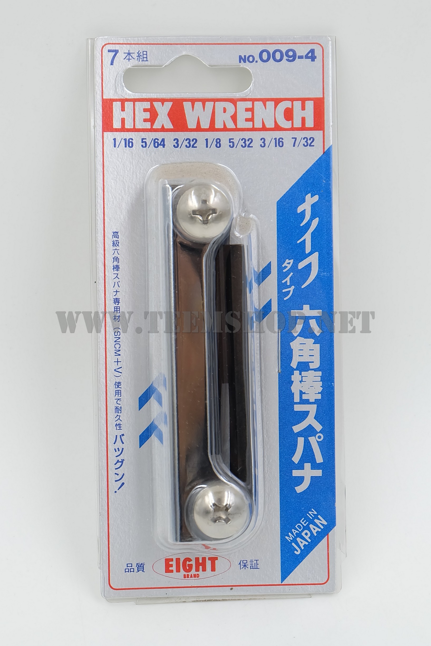 EIGHT หกเหลี่ยมตลับ 7ตัวนิ้ว 1/16"-7/32" NO.009-4 Made in Japan
