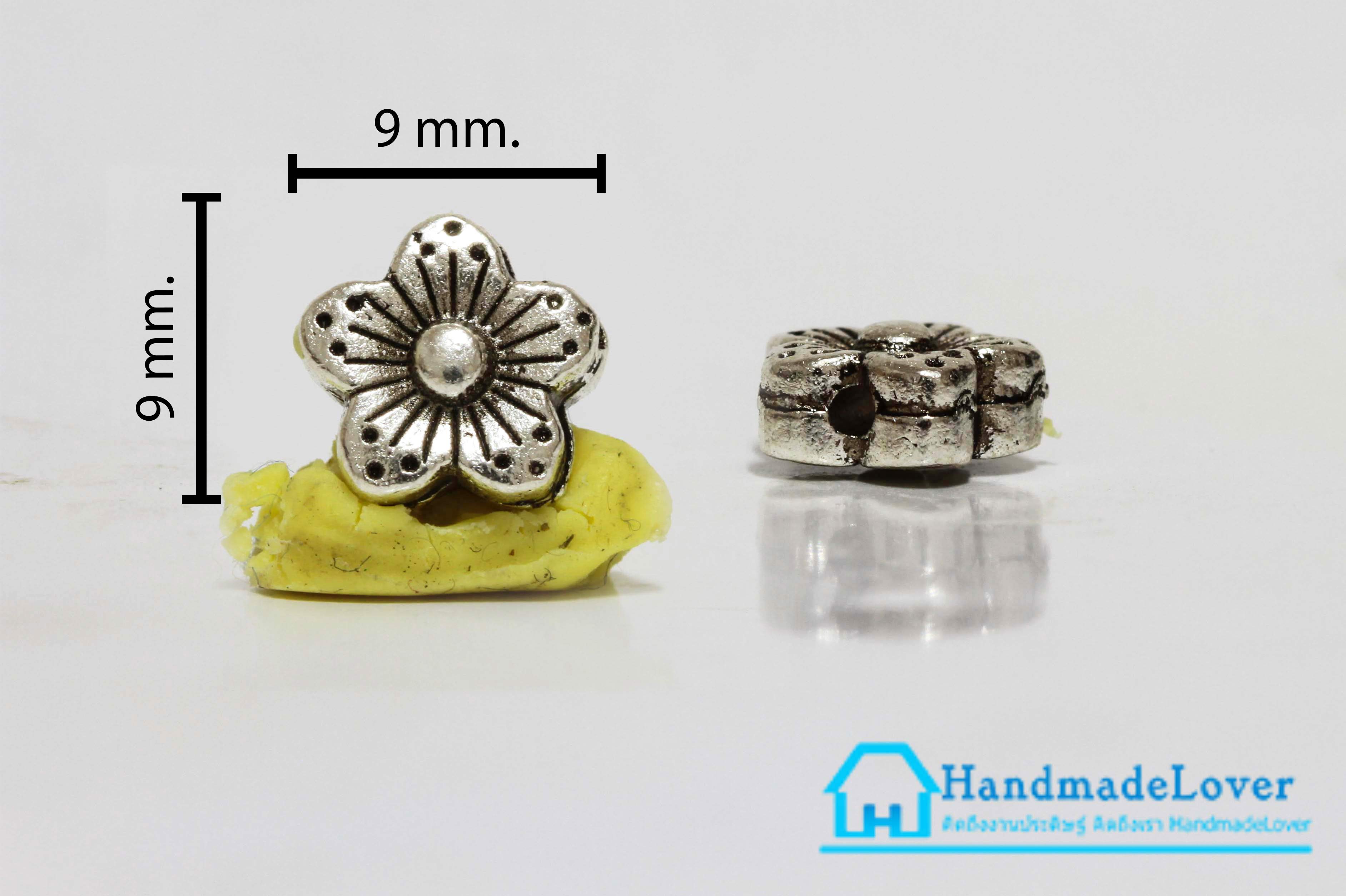 จี้ตัวห้อยซิป สีเงิน รูปดอกไม้แบบสอด