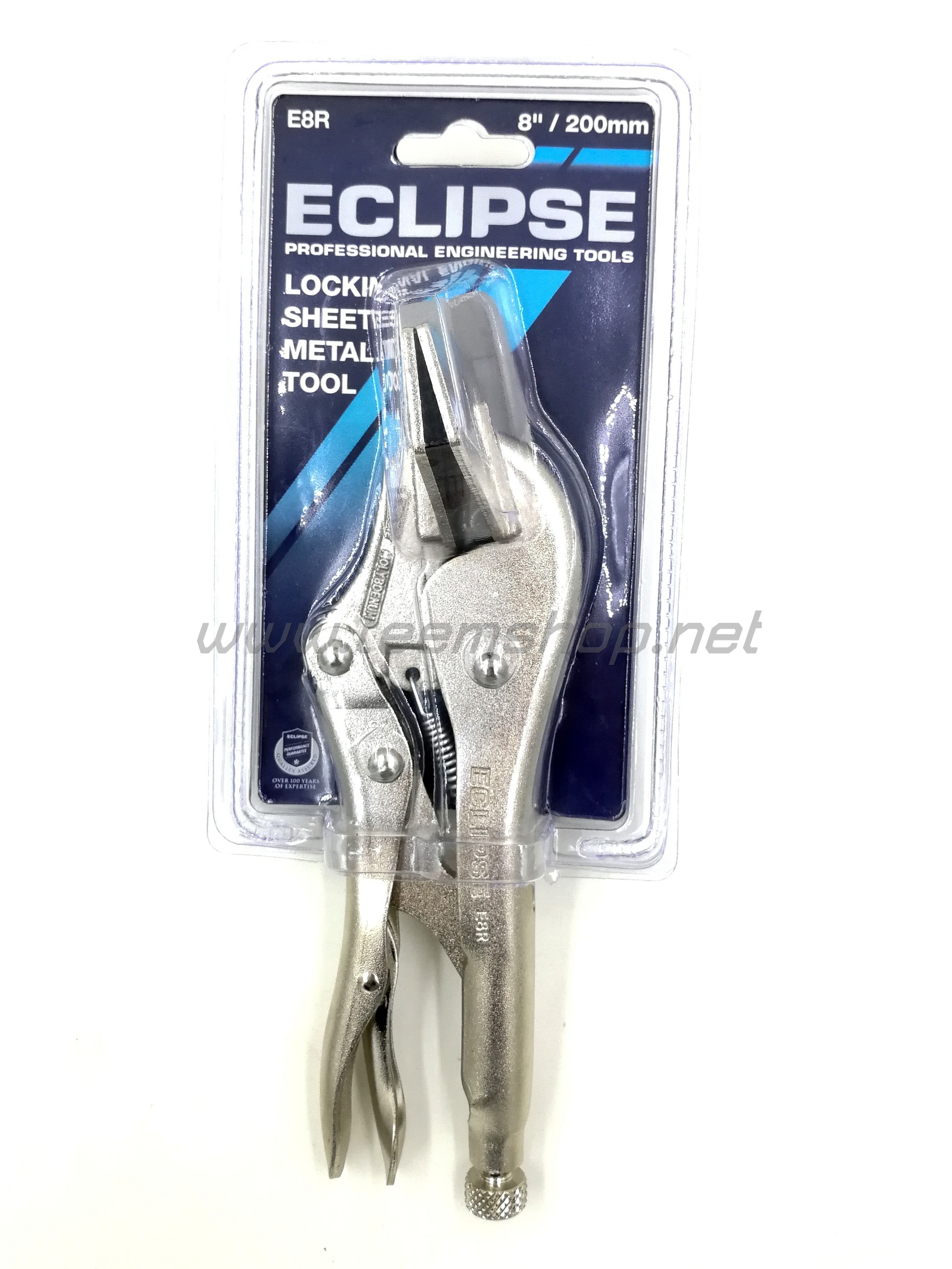 ECLIPSE คีมล็อก E8R พับเหล็กแผ่น 8" ปากแบน