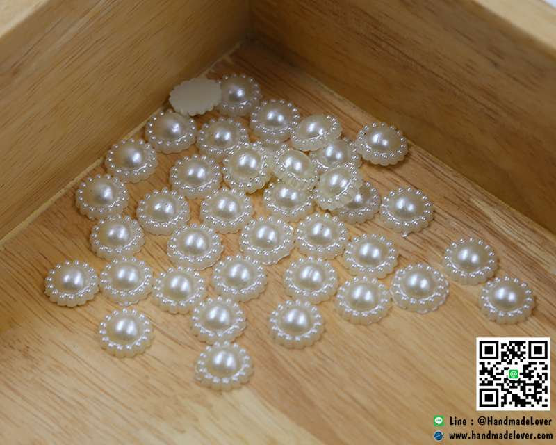 มุกล้อมครึ่งซีก สีมุก ขนาด 12 mm. (100 ชิ้น)