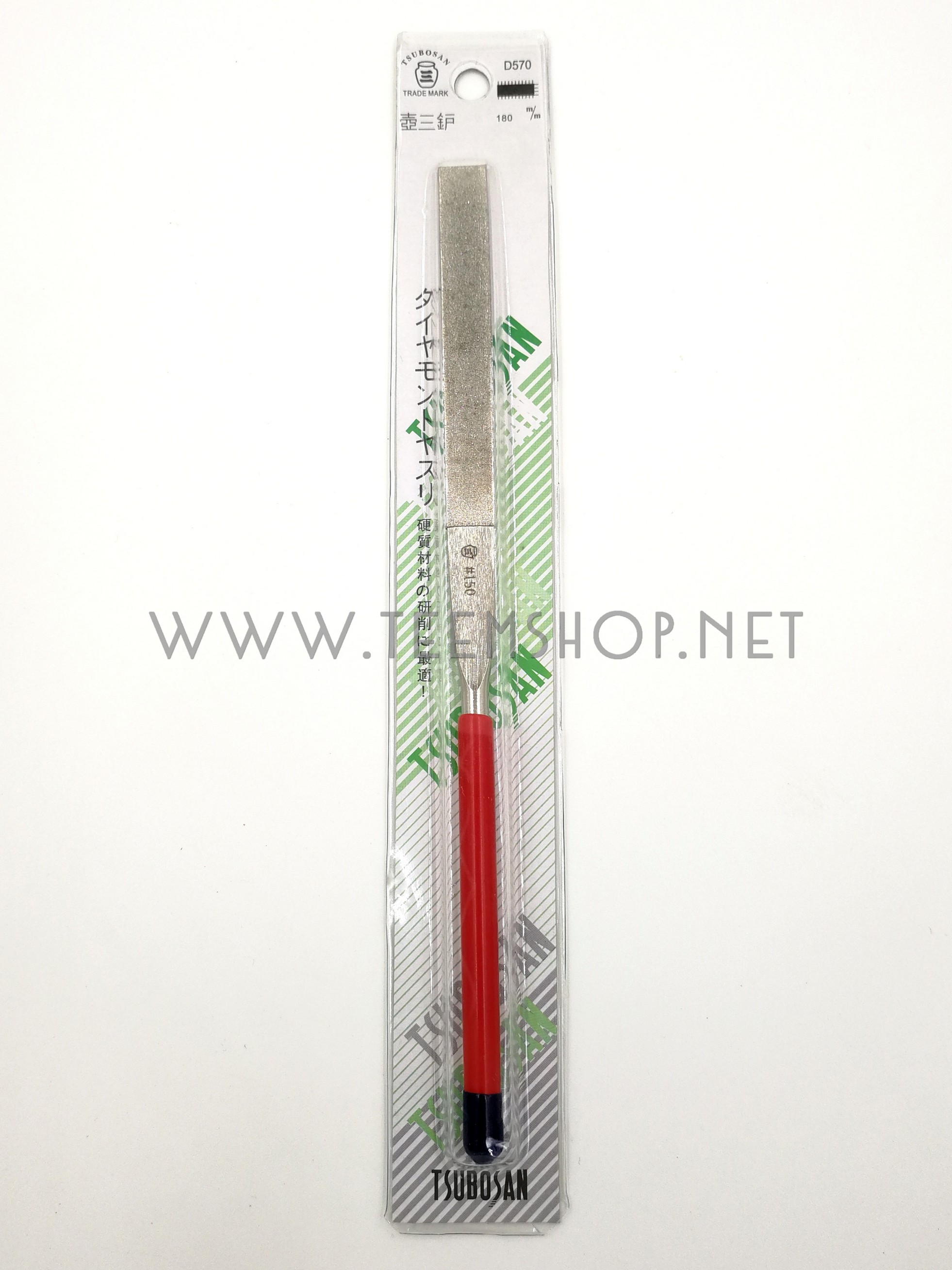 TSUBOSAN เซี่ยงไฮ้ ตะไบเพชร แบนปลายตัด 5x180 mm. D570HI #150