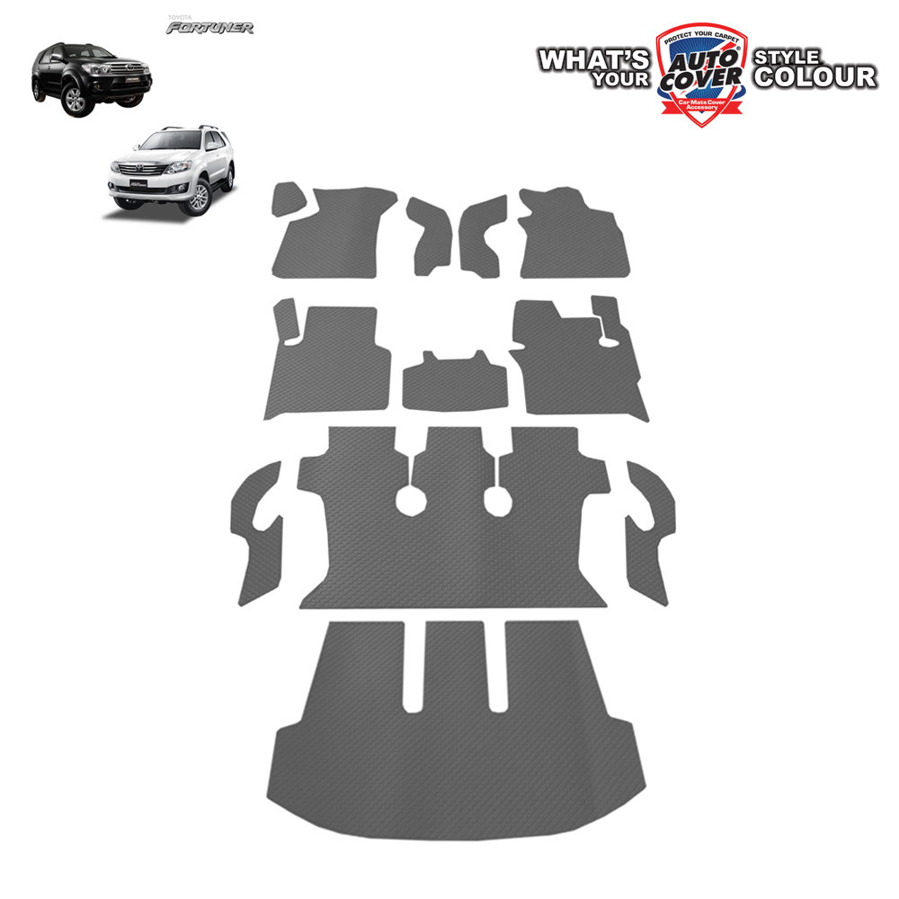 พรมปูพื้นรถยนต์ พรมกระดุม รถ TOYOTA FORTUNER ปี 2005 - 2015 ชุดเต็มคันรวมท้าย จำนวน 12 ชิ้น