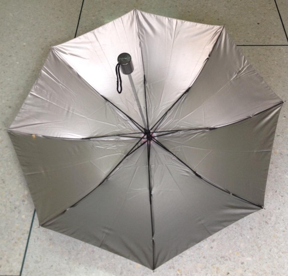 ร่มดำพับ 2 ตอน มือเปิด ผ้าร่มเคลือบยูวีสีดำ โครงโลหะมือเปิด ปลอกผ้าสีดำ