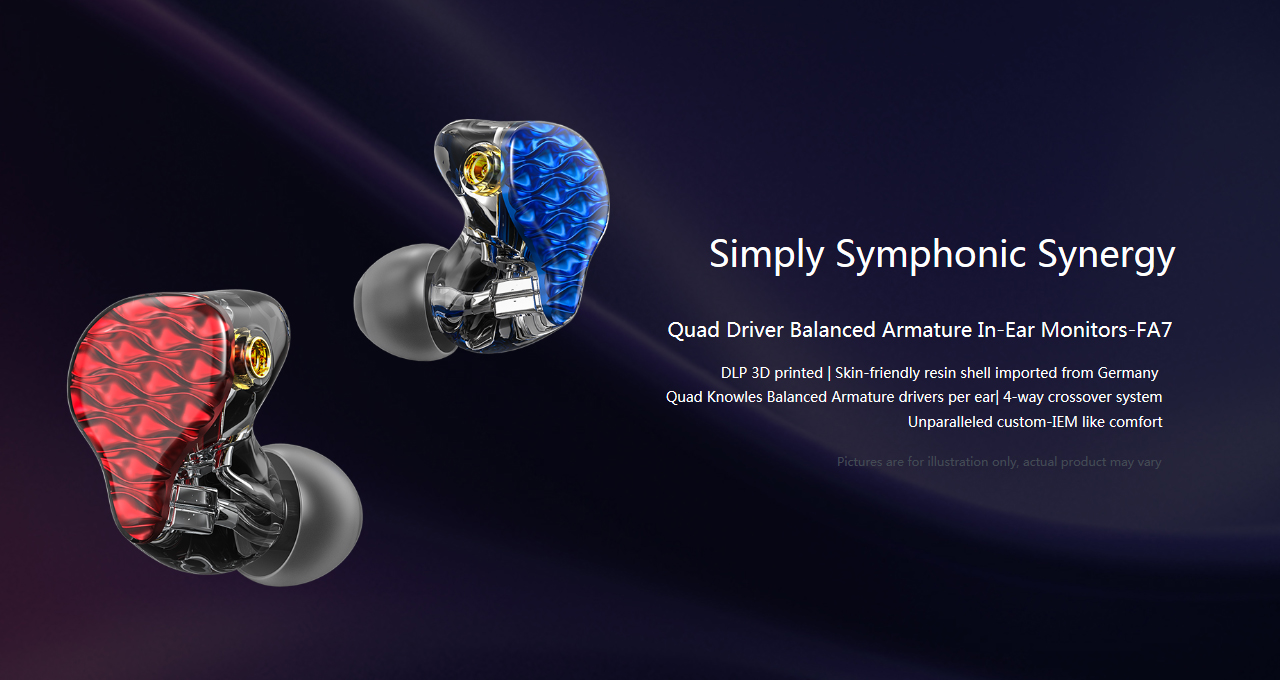 [สินค้าใหม่สายมีตำหนิ] FiiO FA7 หูฟัง Pure Balanced 4 ไดร์เวอร์ (4BA) ถอดสายได้