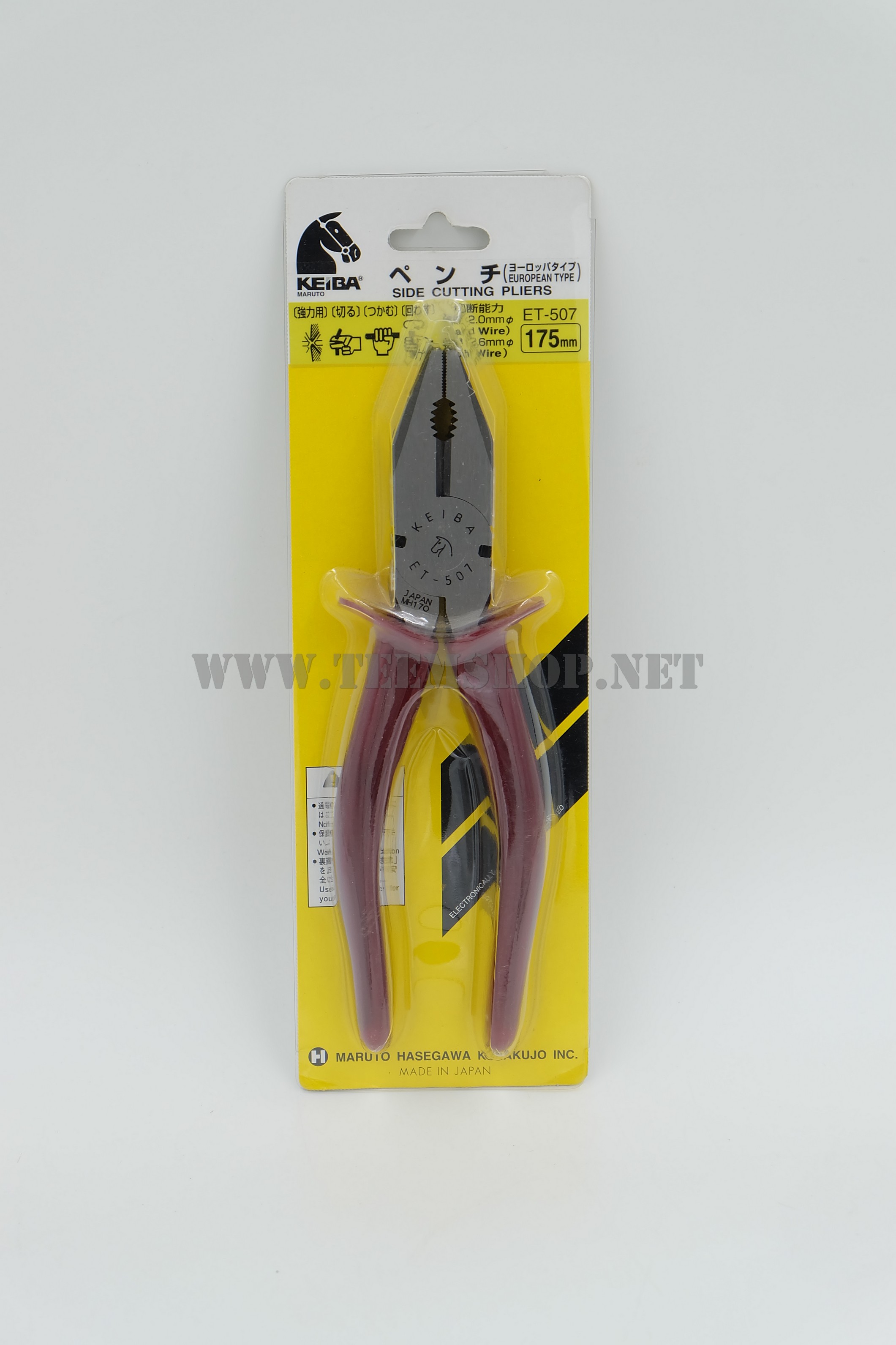 KEIBA คีมปากจิ้งจก ET-507 ด้ามแดง 7"
