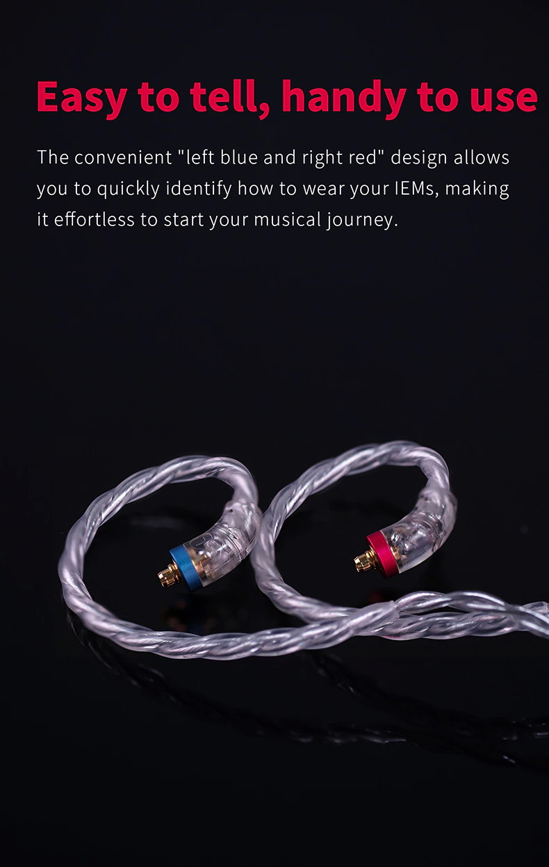 FiiO LC-RB สายอัพเกรดหูฟังทองแดงผลึกเดี่ยวชุบเงินถัก เปลี่ยนหัวแจ๊คได้