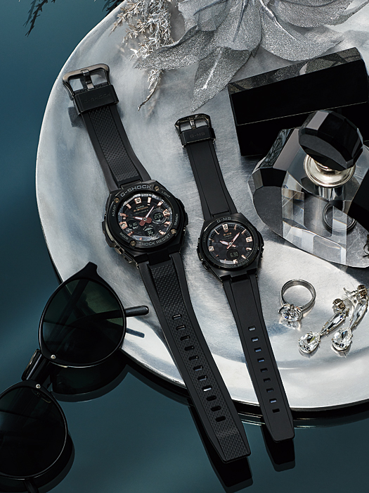 นาฬิกา คาสิโอ Casio G-Shock x Baby-G SETคู่รักประดับเพชร รุ่นพิเศษ Black Diamond Design รุ่น GST-S310BDD-1A x MSG-S200BDD-1A ของแท้ รับประกัน 1 ปี