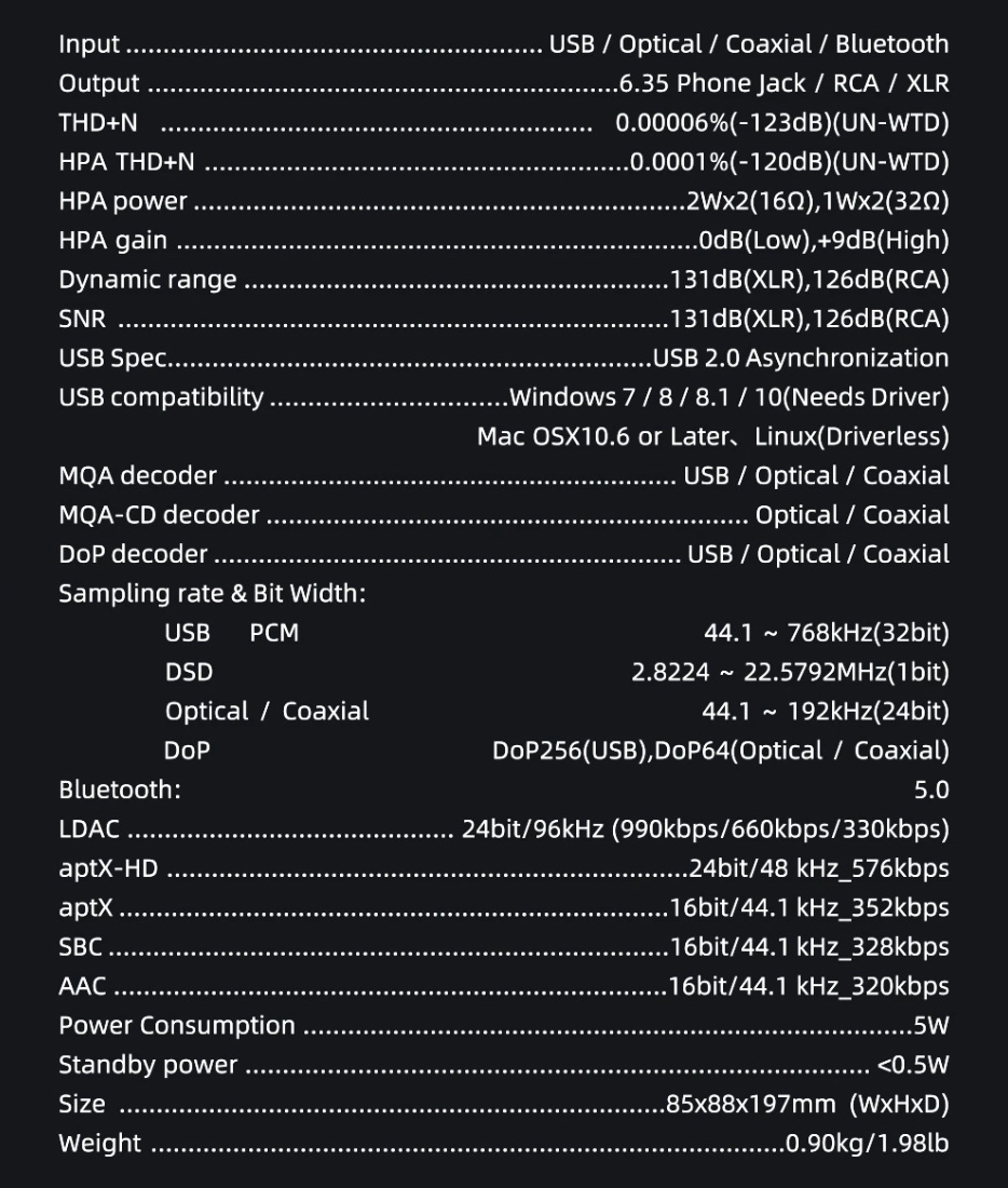SMSL M500 MKii Bluetooth DAC& แบบตั้งโต๊ะ รองรับ MQA ประกันศูนย์ไทย