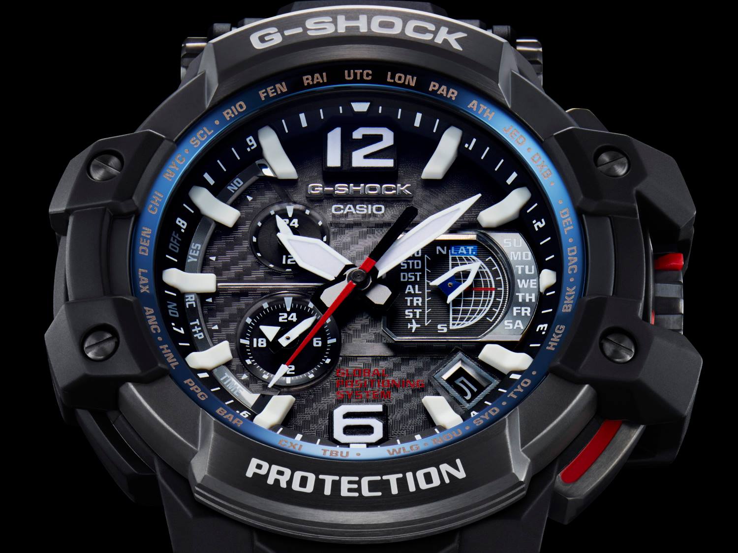 นาฬิกา Casio G-SHOCK นักบิน GRAVITYMASTER GPS Hybrid Wave Captor รุ่น GPW-1000-1A ของแท้ รับประกัน1ปี