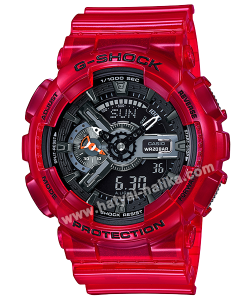 นาฬิกา Casio G-Shock GA-110CR เจลลี่ใส CORAL REEF series รุ่น GA-110CR-4A (เจลลี่แดงทับทิม) ของแท้ รับประกัน1ปี
