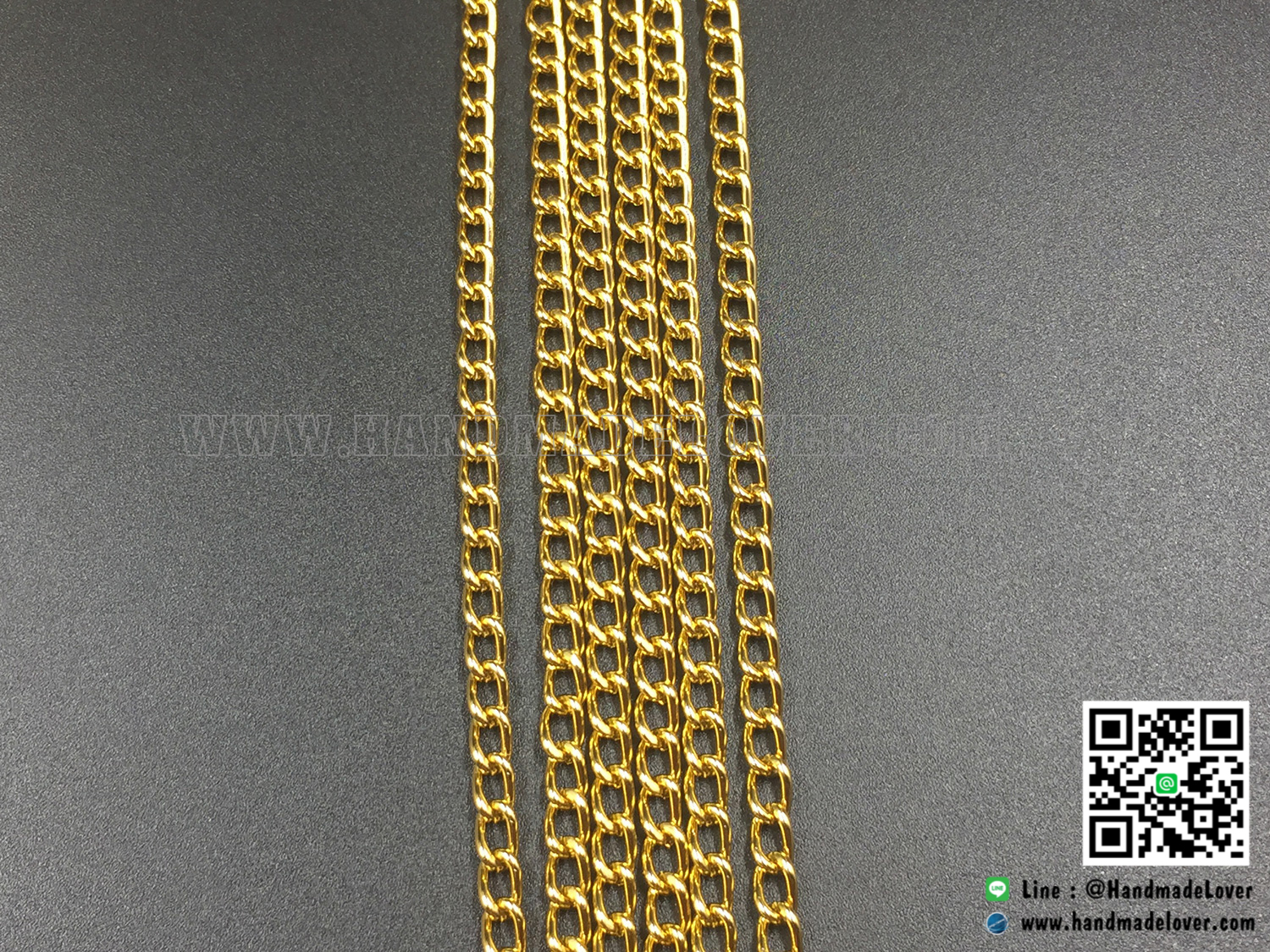 โซ่อลูมิเนียม สีทอง ขนาด 4*3 mm.