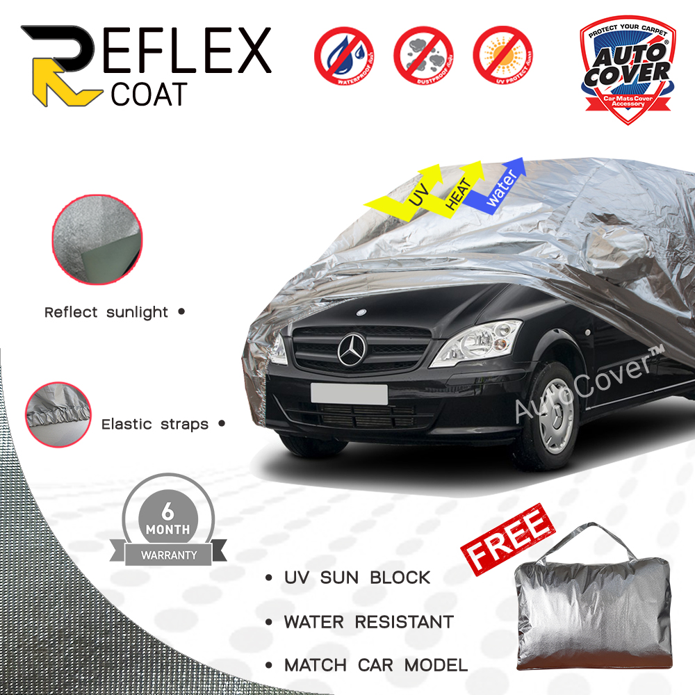ผ้าคลุมรถเข้ารูป รถ MERCEDES BENZ VITO รหัส W639 ผ้าคลุมรถกันแดด กันไอร้อน กันน้ำ รุ่น REFLEX COAT