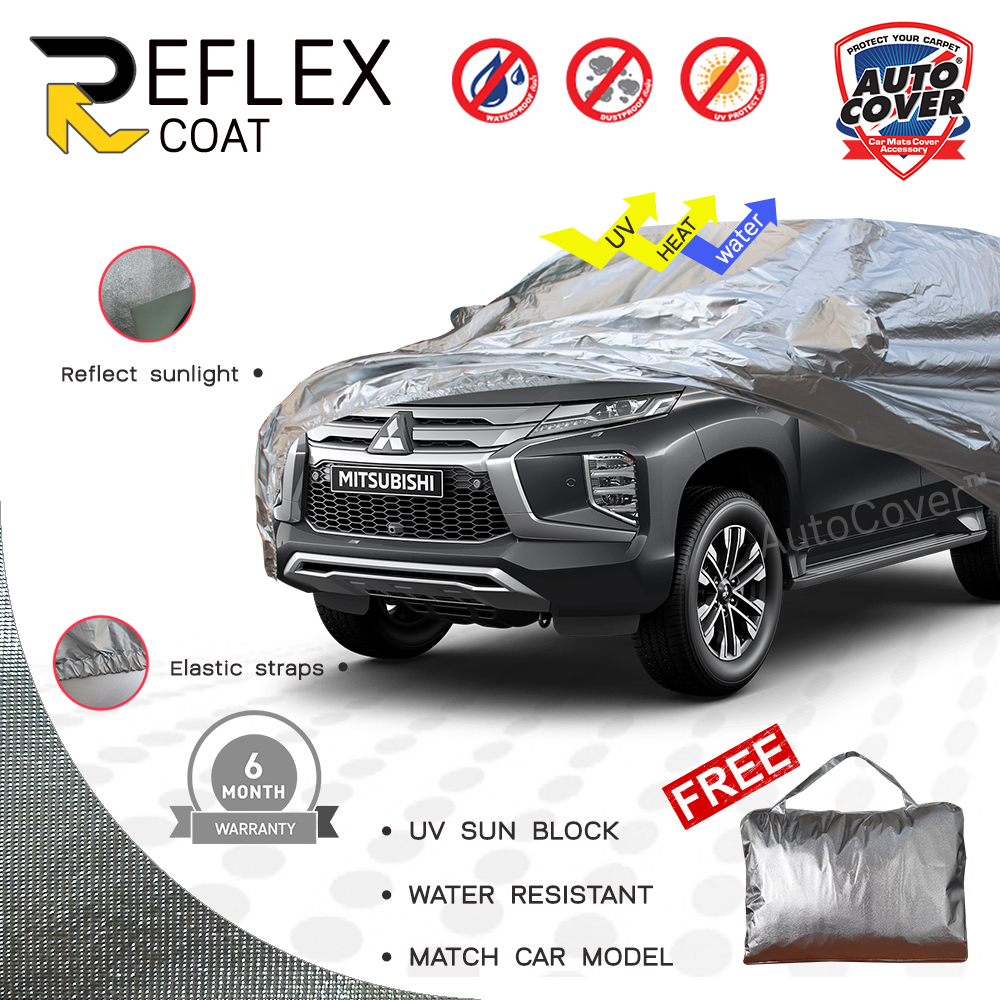 ผ้าคลุมรถเข้ารูป 100% รถ MITSUBISHI NEW PAJERO ปี 2019-2022 ผ้าคลุมกันแดด กันไอร้อน กันน้ำ รุ่น REFLEX COAT