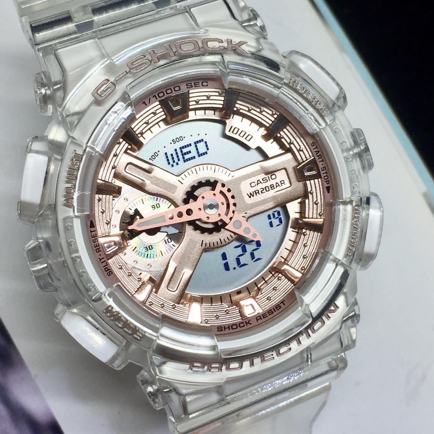 นาฬิกา Casio G-Shock มินิ S-Series Special Color GMA-S110SR Skeleton Rose Gold series รุ่น GMA-S110SR-7A ของแท้ รับประกัน1ปี