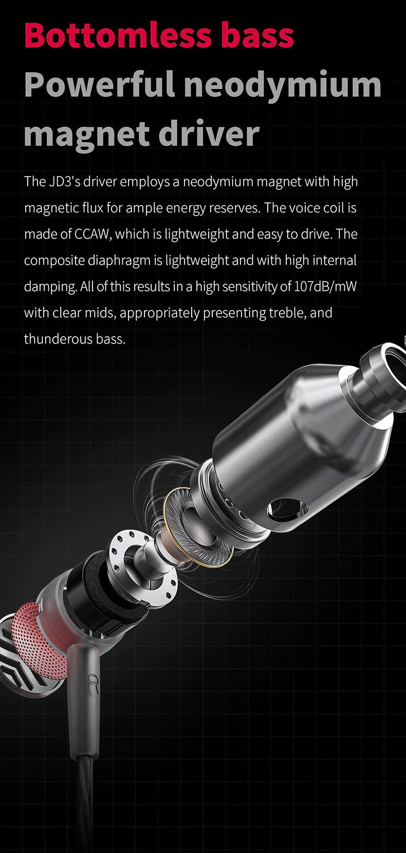 FiiO JD3 หูฟัง 1 ไดรเวอร์ Dynamic พร้อมไมค์ บอดี้แสตนเลส