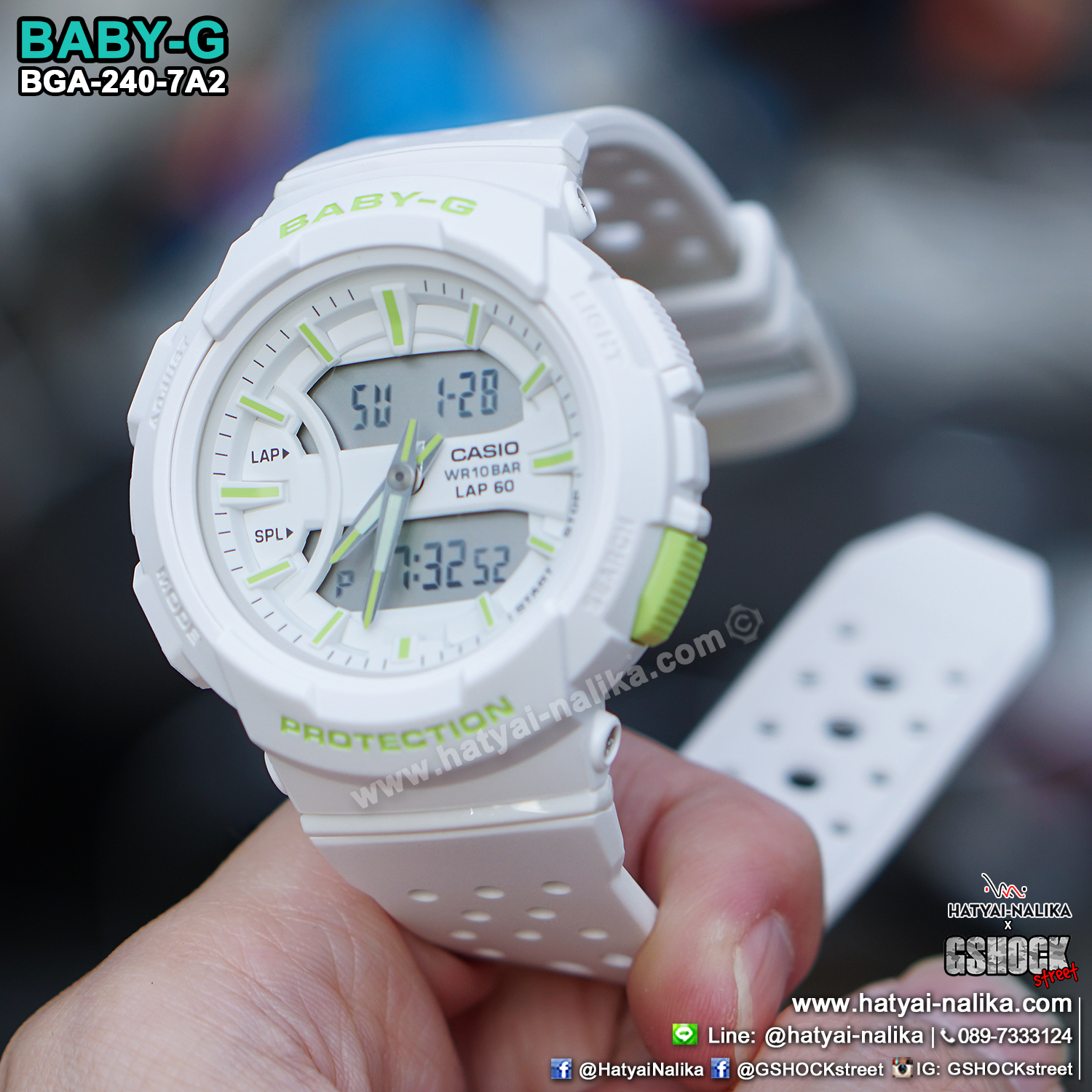 นาฬิกา Casio Baby-G for Running BGA-240 Neon Color series รุ่น BGA-240-7A2 ของแท้ รับประกัน1ปี