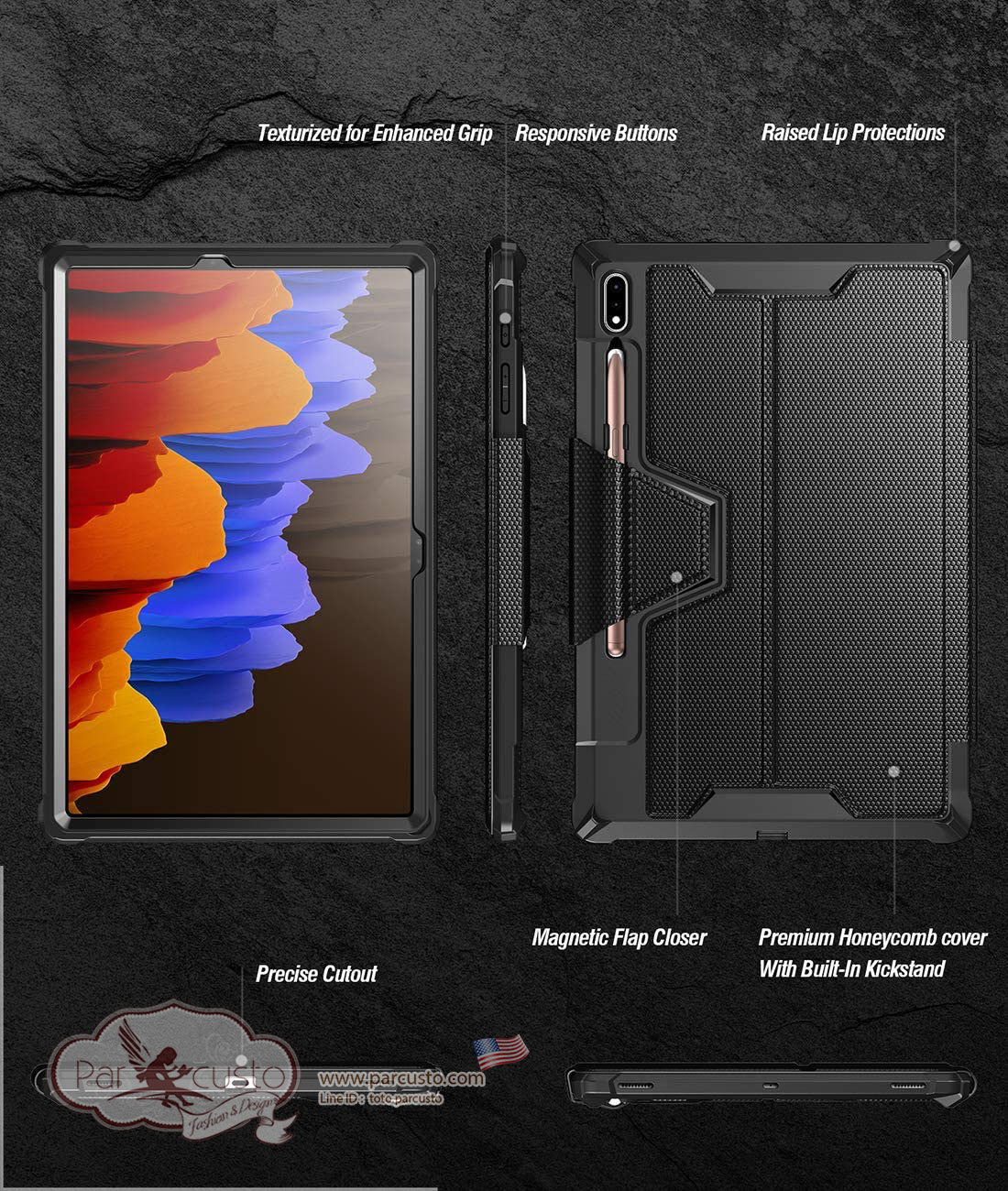 เคส Samsung Galaxy Tab S7 Plus 12.4 inch 2020 [Explorer Series] จาก Poetic [Pre-order USA]