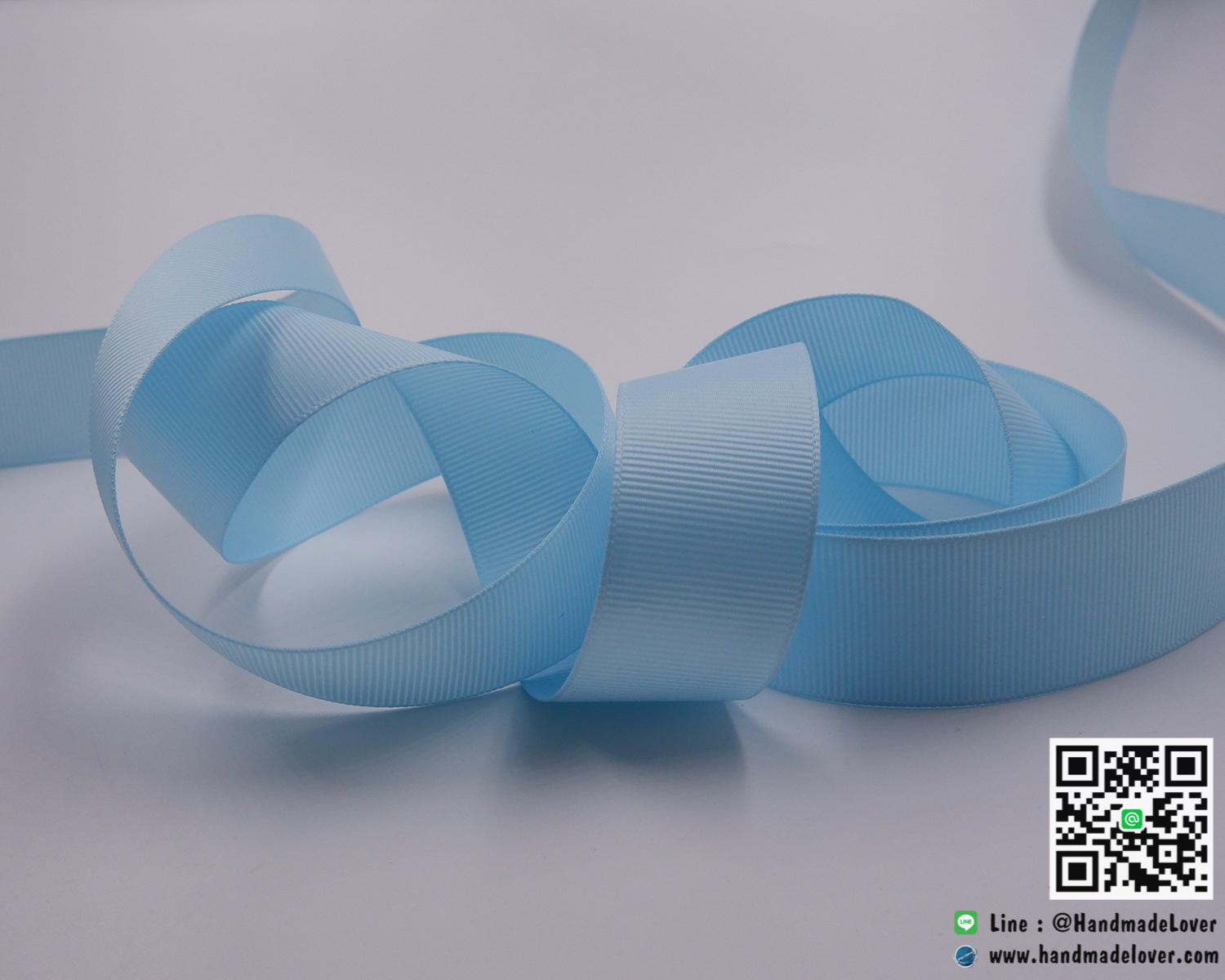 ริบบิ้นผ้า กรอสเกรน สีฟ้าอ่อน [305] ขนาด 25 mm. [สีพื้น]