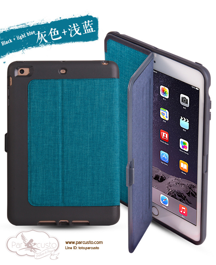 เคสซิลิโคนกันกระแทก Apple iPad Air 2, iPad mini 1/2/3 มี Cover ผ้า จาก Batu [Pre-order]