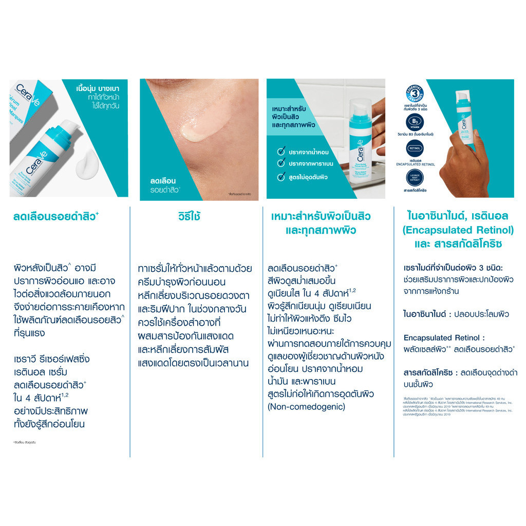 เซราวี CERAVE Resurfacing Retinol Serum 30ml. เรตินอลเซรั่มสุดนุ่มละมุนไม่แสบผิว