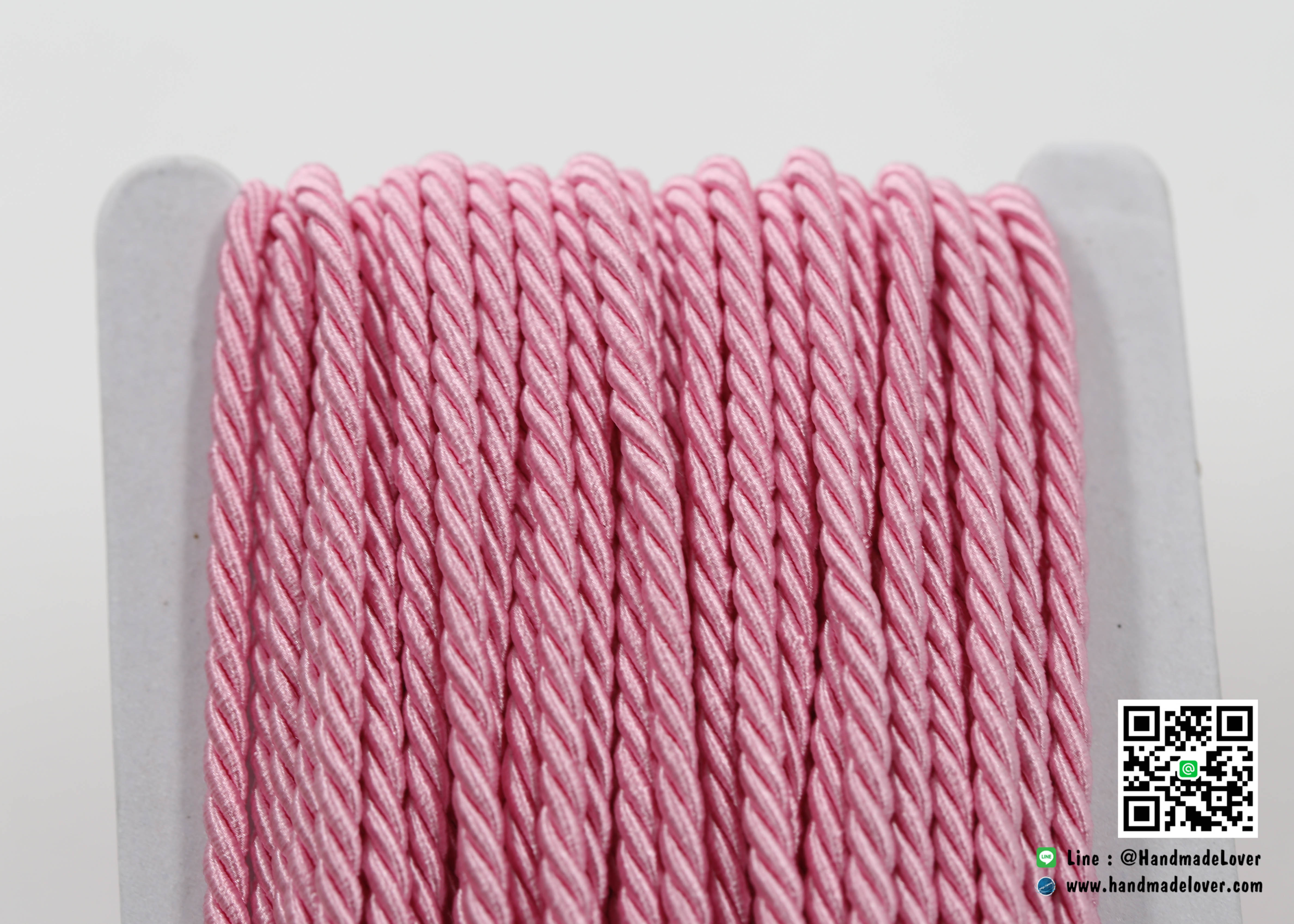 เชือกพันเกลียว สีชมพูอ่อน [14] ขนาด 3 mm.