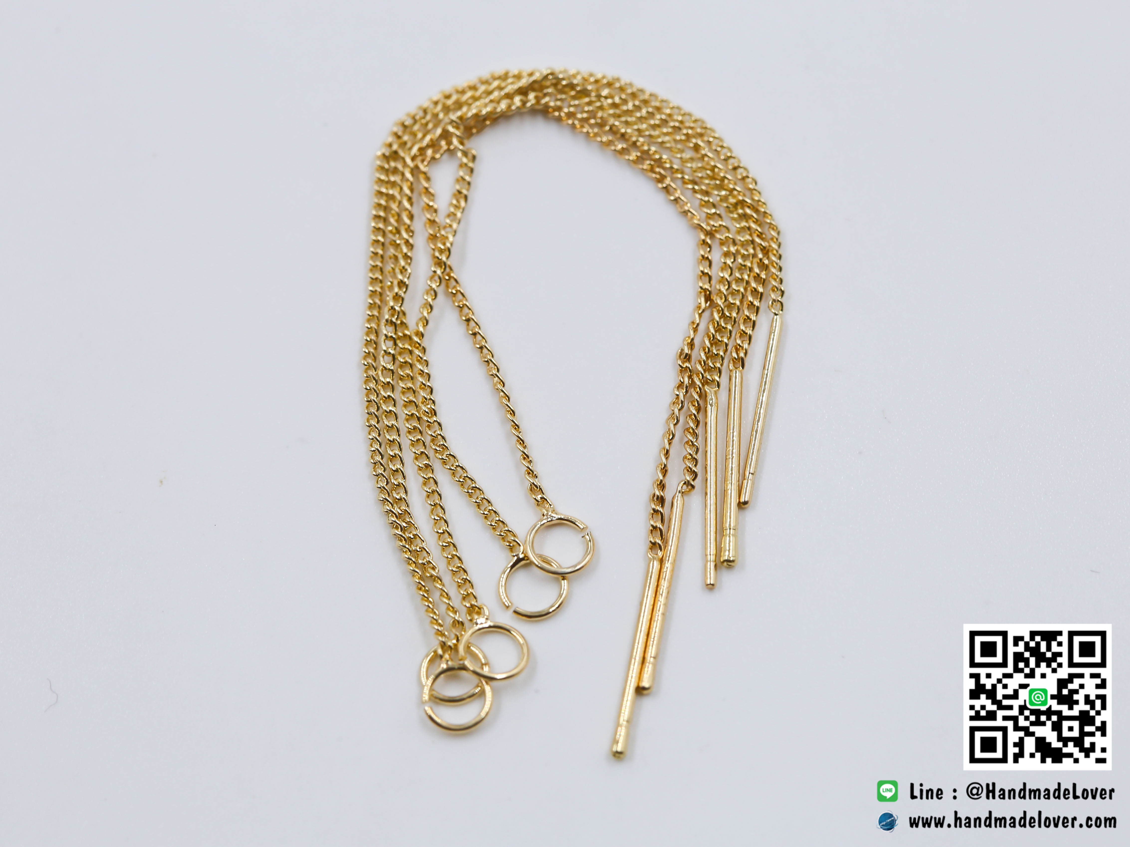 โซ่ต่างหูโลหะ แบบข้อบิด ขนาดยาว 80 มิล (คู่)