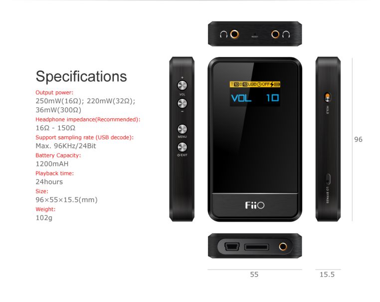 ขาย FiiO E07K ANDES แอมป์พกพา พร้อม USB DAC รองรับ 96k/24bit รุ่นใหม่ปรับปรุงล่าสุดจาก FiiO