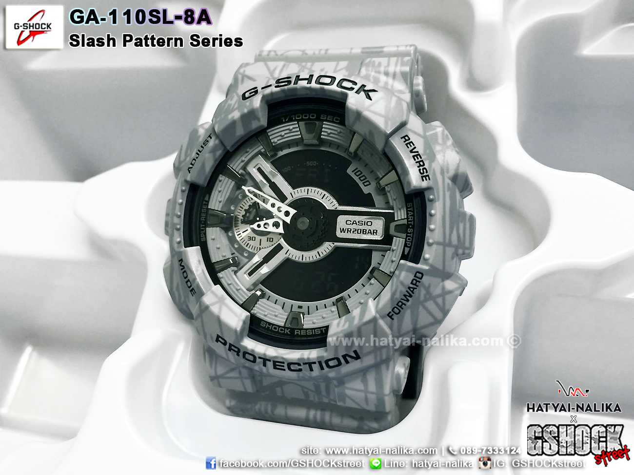 นาฬิกา คาสิโอ Casio G-Shock Limited Slash Pattern series รุ่น GA-110SL-8A