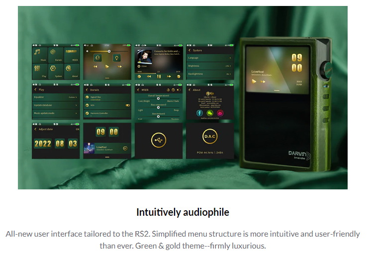 Hiby RS2 เครื่องเล่นเพลงพกพา PureAudio พร้อมสถาปัตยกรรมเสียงดาร์วิน