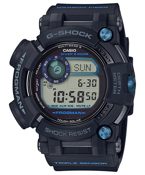นาฬิกา Casio G-Shock มนุษย์กบ FROGMAN Triple Sensor /Multiband6 /Tough Solar/Carbon Fiber รุ่น GWF-D1000B-1 "Made in Japan"