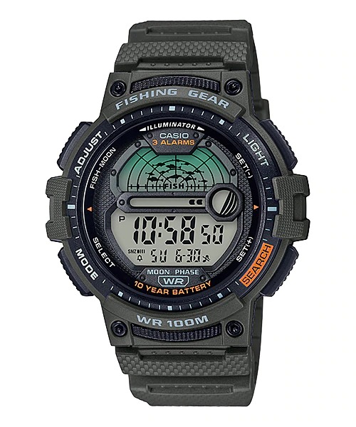 นาฬิกา คาสิโอ Casio OUTGEAR FISHING GEAR รุ่น WS-1200H-3AV ของแท้ รับประกัน1ปี