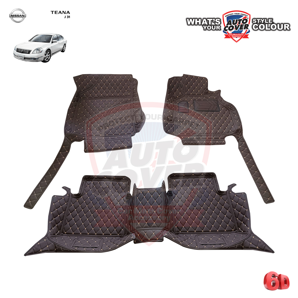 พรมปูพื้นรถยนต์ พรม 6D รถ NISSAN TEANA ปี 2004- 2008 (J31) พรมรถยนต์ ชุดภายในห้องโดยสาร จำนวน 3 ชิ้น