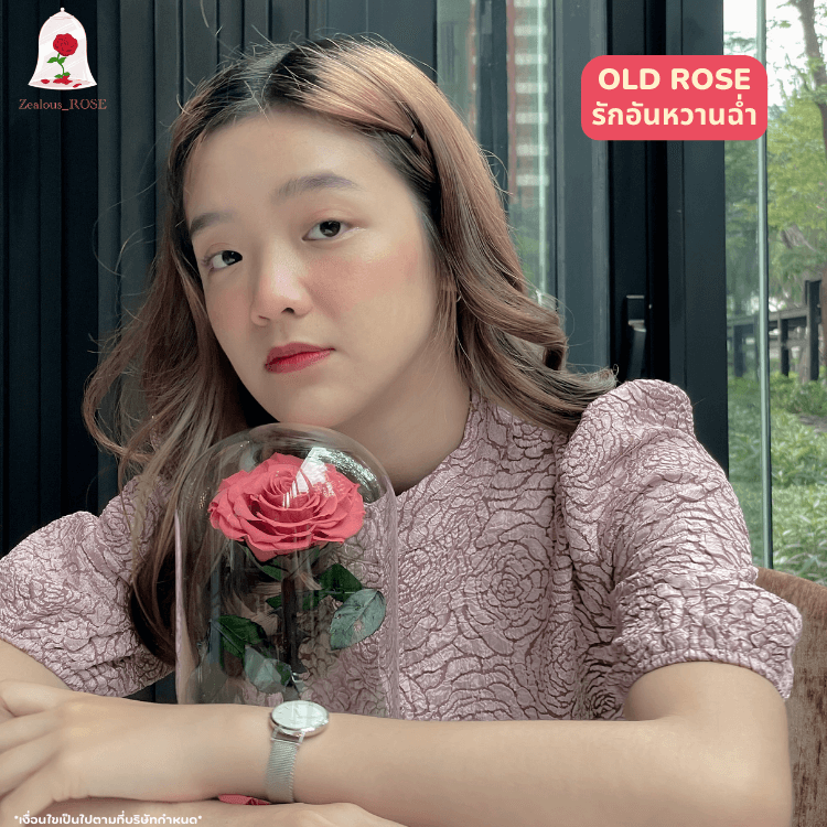 กุหลาบสดในโหลแก้ว 3 ขนาด Size S, M, L พร้อมกล่องสุด Premium