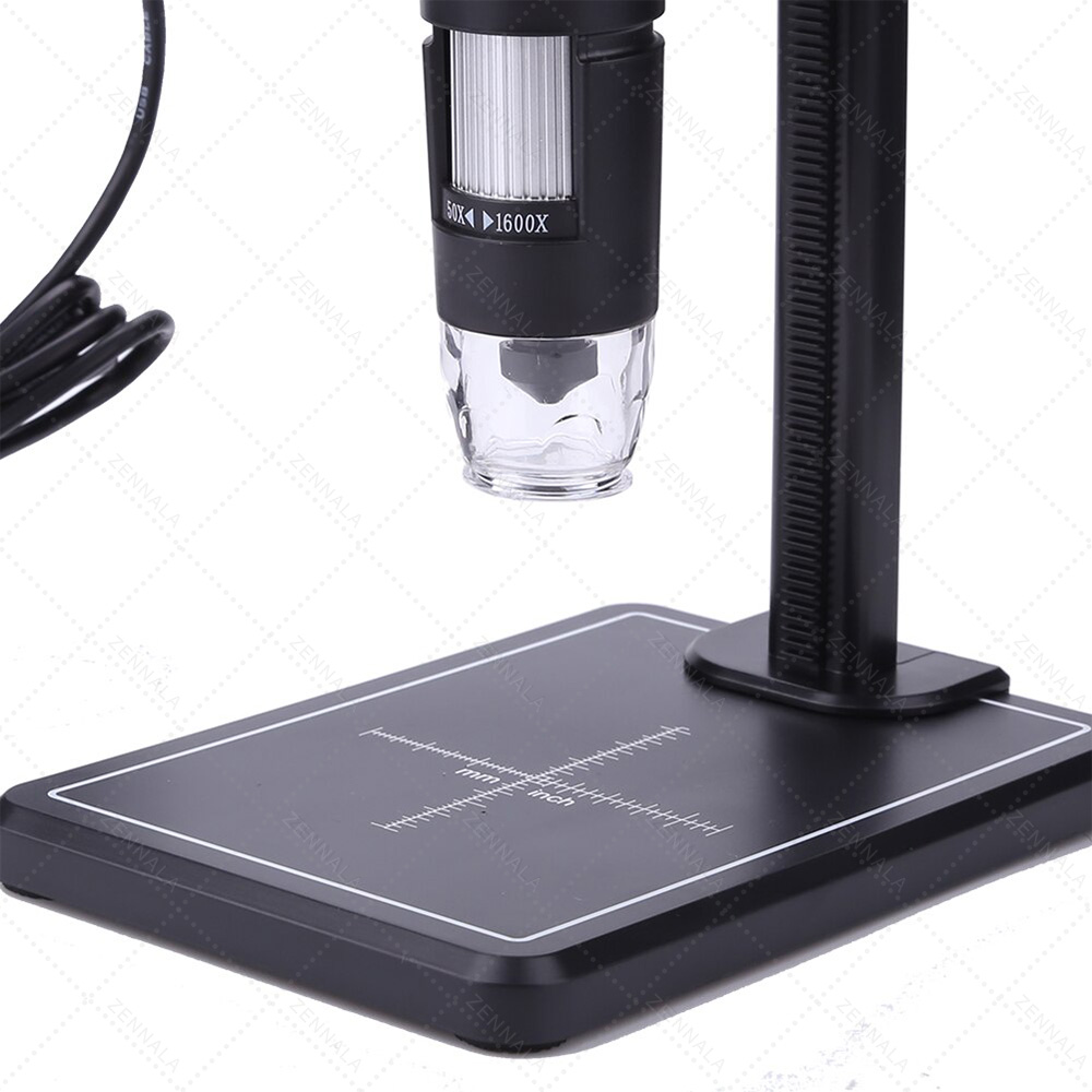 กล้องจุลทรรศน์ USB/micro/typeC 1600X mobile-PC แบบขาตั้ง + ฐานวางวัตถุ รุ่น DG02