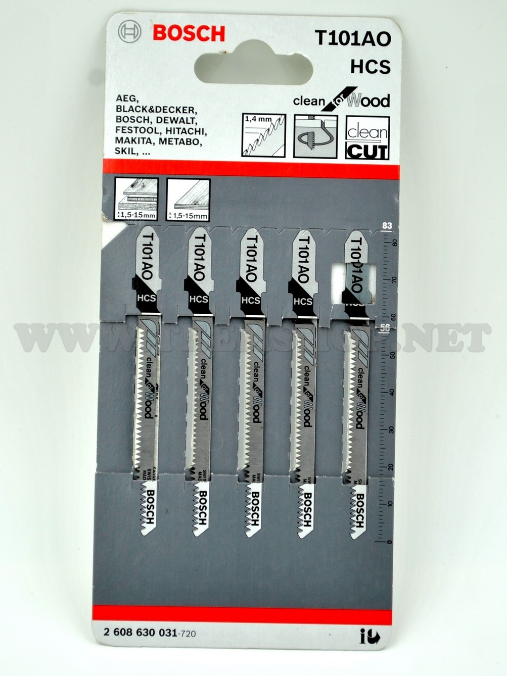 2608630031 BOSCH ใบเลื่อยจิ๊กซอว์ T101AO (5pcs./pack)