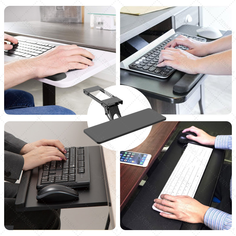 ที่วางคีย์บอร์ด ยึดโต๊ะปรับได้ทั่วทิศทาง รุ่น standard 75 cm