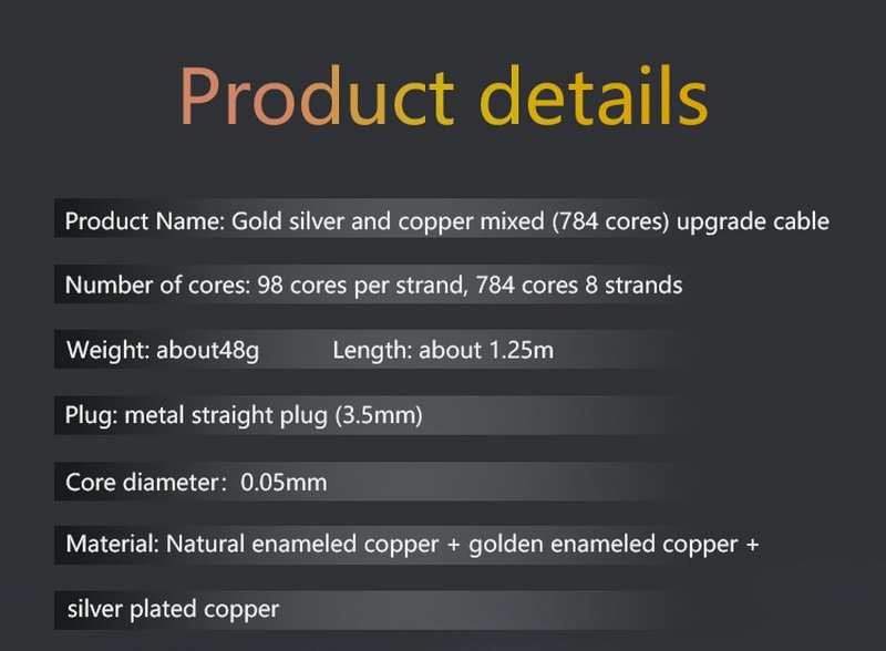 ขาย CCA NeoGoldsilver สายอัพเกรดหูฟังที่ดีที่สุด ขั้วพินC