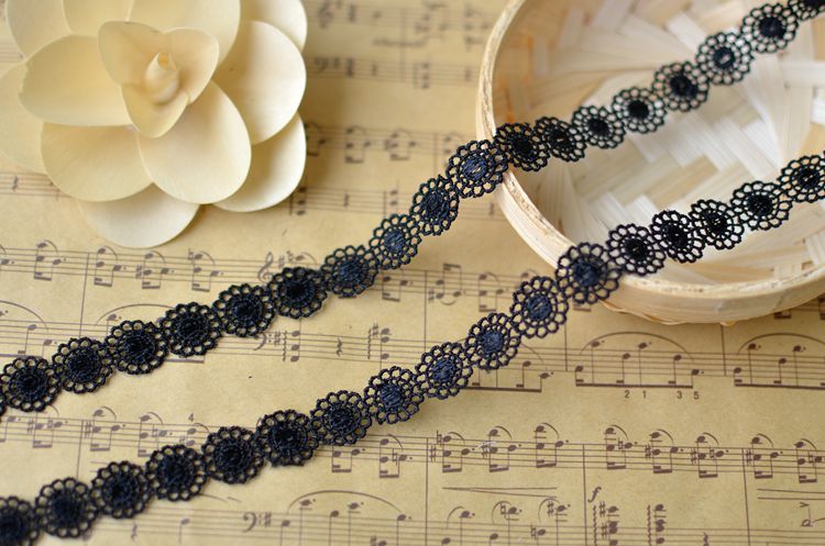 ผ้าลูกไม้ สีดำ สำหรับทำ Choker ขนาด 1.5 CM.