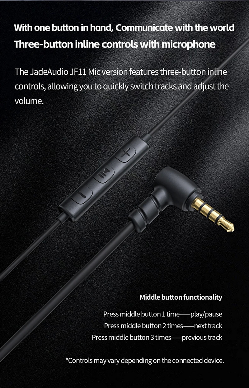 FiiO JF11 (JadeAudio JF11) หูฟังเอียบัด Retro รูปตัว U ไดรเวอร์ไดนามิก 14.2 มม. ประกันศูนย์ไทย