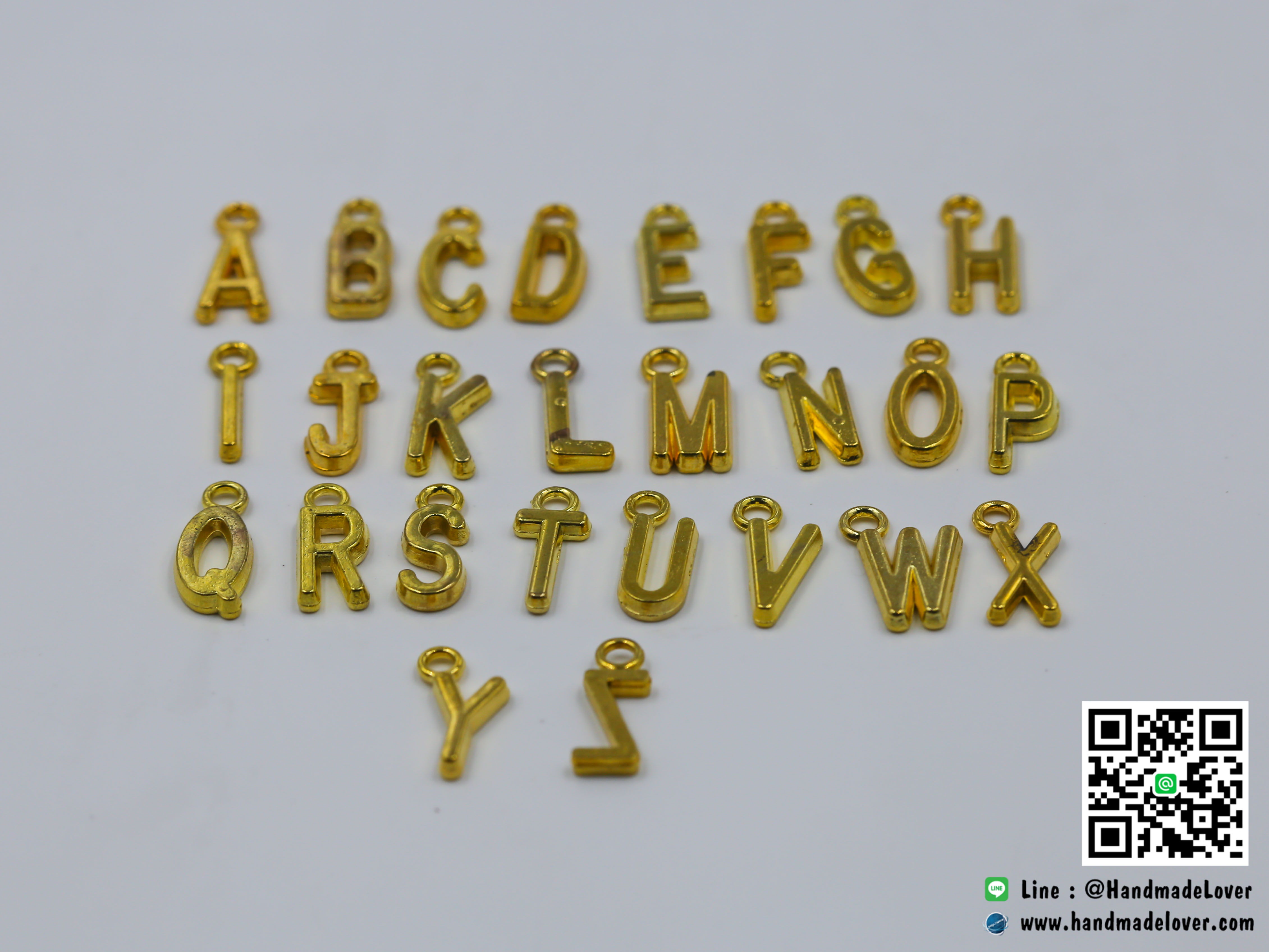 จี้,ตัวห้อยซิปโลหะ สีทอง ตัว "A-Z" แบบห้อย