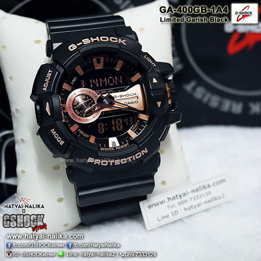 นาฬิกา Casio G-Shock Limited Garish Black & Gold Series รุ่น GA-400GB-1A4 สีดำพิ้งค์โกลด์ ของแท้ รับประกัน1ปี