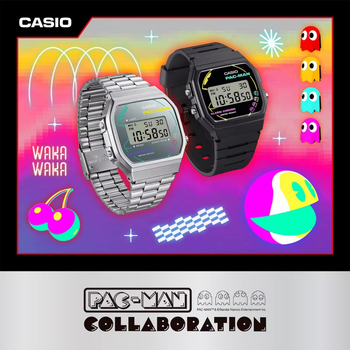 นาฬิกา คาสิโอ CASIO x PAC-MAN Limited Collaboration models รุ่น A168WEPC-7A ของแท้ รับประกัน1ปี