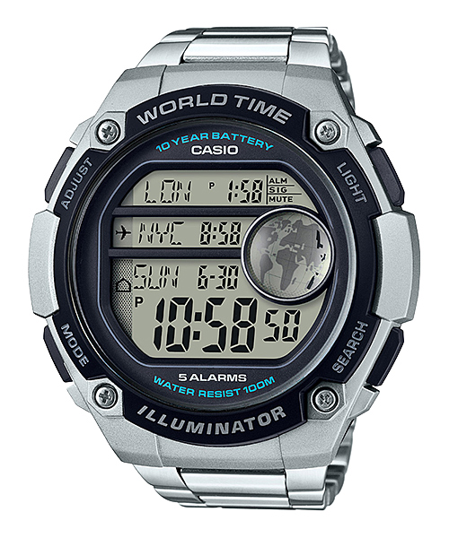 นาฬิกา คาสิโอ Casio แบตเตอรี่ 10 ปี รุ่น AE-3000WD-1AV ของแท้ รับประกัน 1 ปี