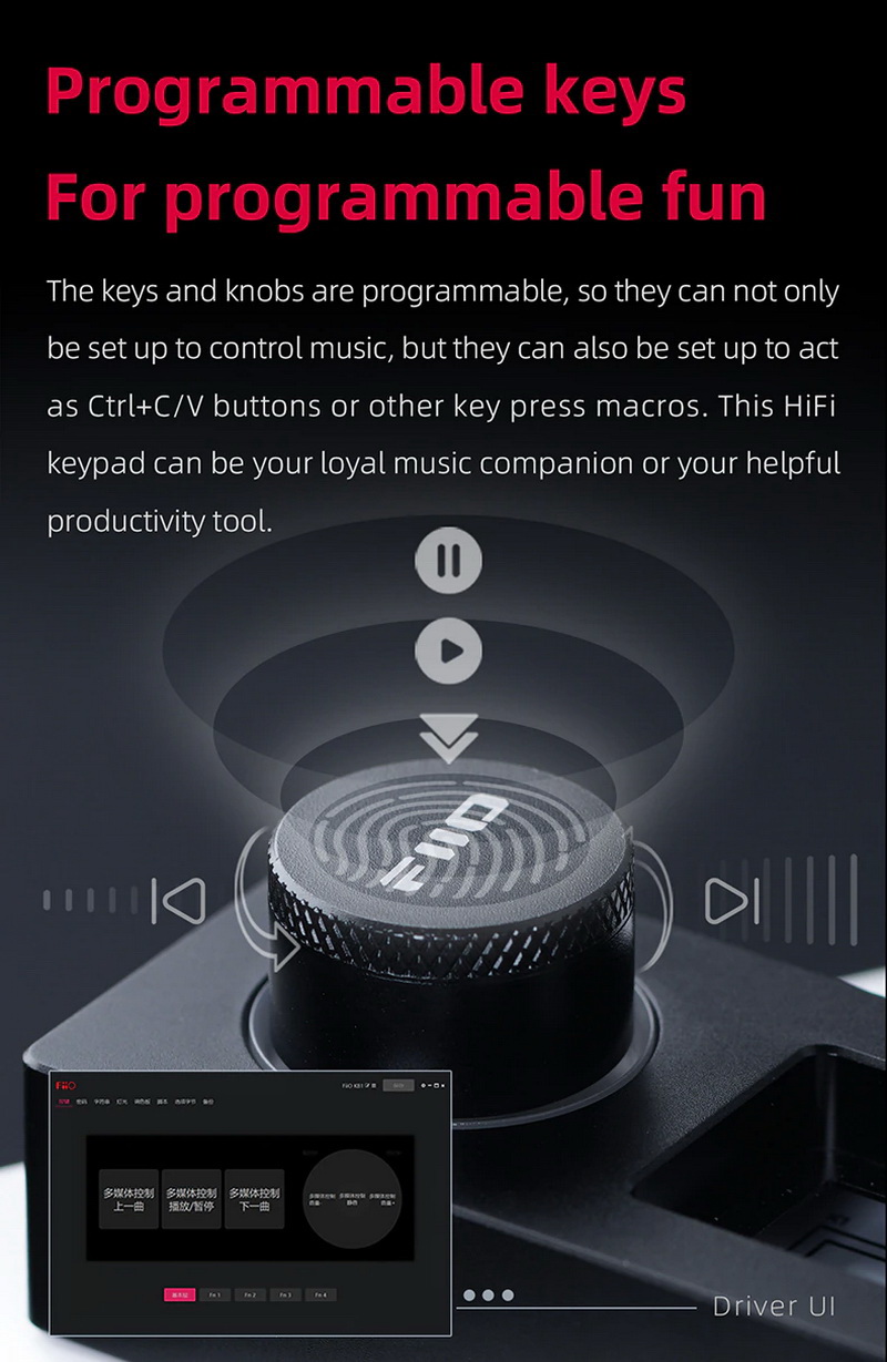 FiiO KB1K คีย์บอร์ด Mechanical สำหรับเครื่องเสียง ตั้งมาโครได้ ประกันศูนย์ไทย