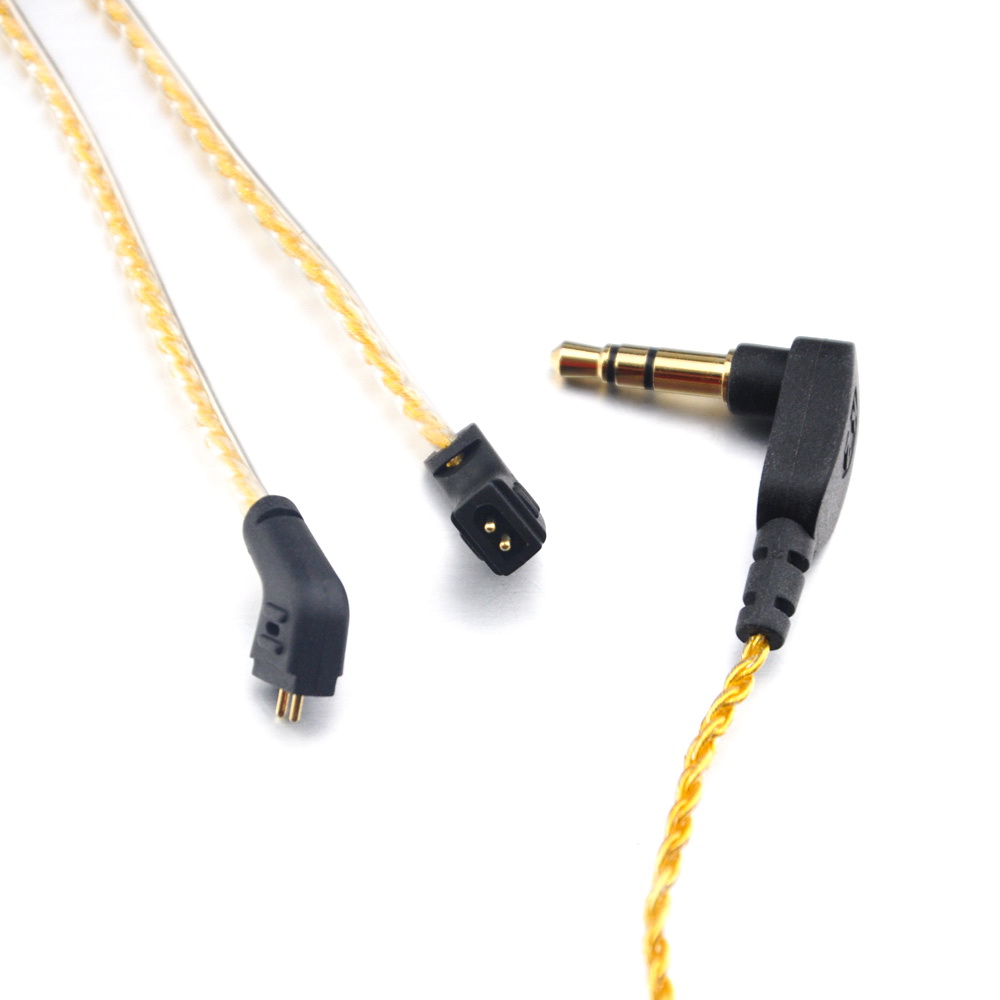 ขาย สายหูฟังชุบเงินถักสำหรับ KZ ZST / ED12 สีทอง