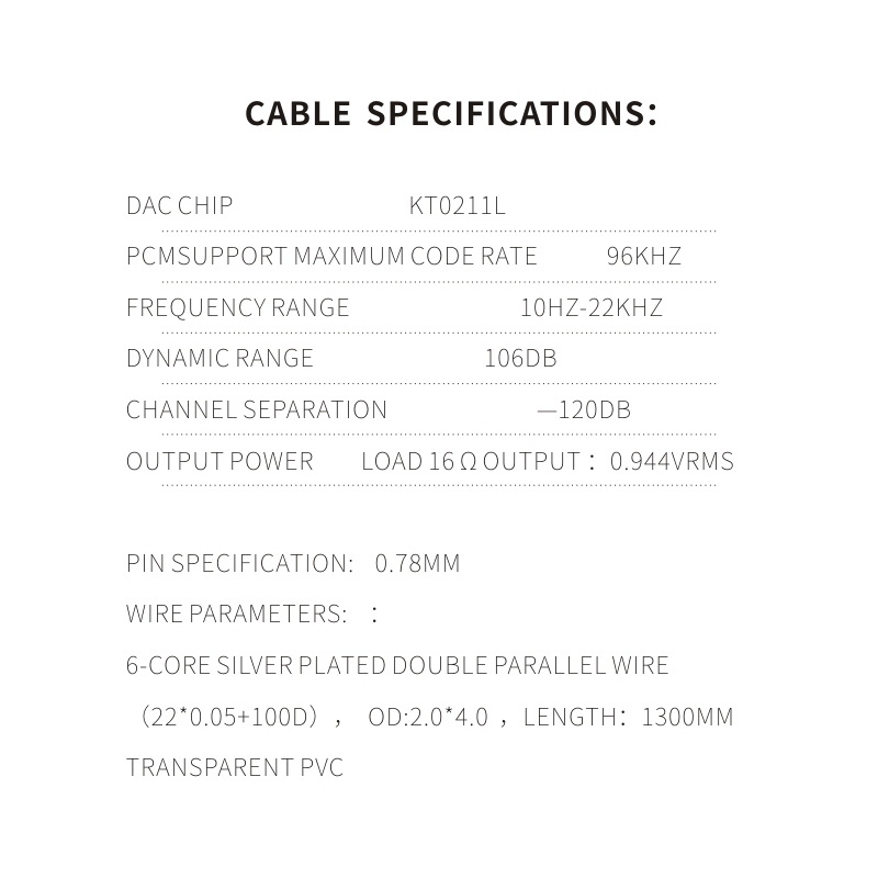 TFZ TP-1 สายอัพเกรดหูฟังพร้อม DAC ในตัว สายชุบเงินพร้อมไมค์ HD สำหรับหูฟัง TFZ