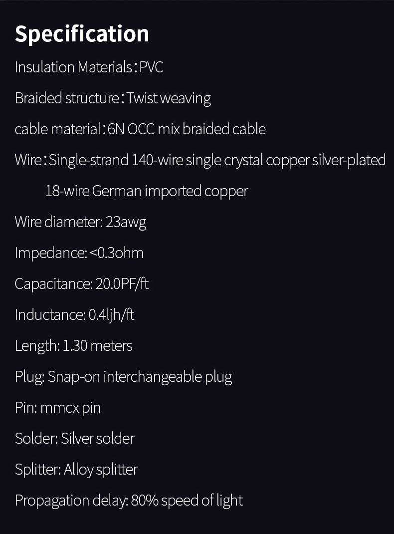 ขาย BGVP F3 สายหูฟัง 6N OCC ชุบเงินถัก ถอดเปลี่ยนหัวแจ๊คได้